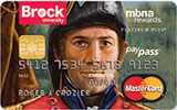 Brock University Rewards Platinum Plus MasterCard issued by MBNA