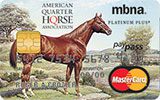 American Quarter Horse Association Platinum Plus MasterCard issued by MBNA