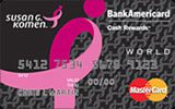 Susan G. Komen Credit Card issued by Bank of America